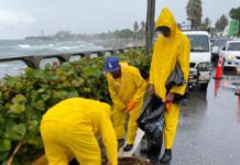 Brigadistas de la Alcaldía del DN siguen en las calles desde las 5:00 a.m. mitigando efectos de las lluvias