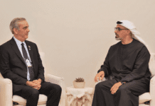 Abinader sostiene audiencia con el príncipe heredero de Abu Dhabi y concluye agenda en Emiratos Árabes Unidos