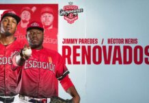 Héctor Neris y Jimmy Paredes continuarán con los Leones