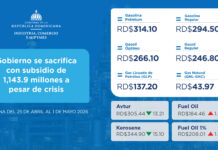 Gobierno se sacrifica con subsidio de RD$1,143.9 millones a pesar de crisis