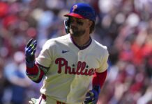 Schwarber y Harper despiertan a los Filis con HR consecutivos ante D-backs