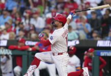Schwarber pega 2 jonrones, Sánchez lanza 6 sólidas entradas y Phillies aplastan a Assad y Cubs
