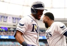 Detrás de HR de Caminero y Aranda, Rays celebraron regreso casa con victoria vs. Cachorros