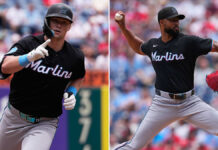 Stowers (2 HR) y los Marlins explotan para respaldar a Alcántara en Filadelfia