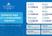 Bajan GLP, gasolina regular y gasoil
